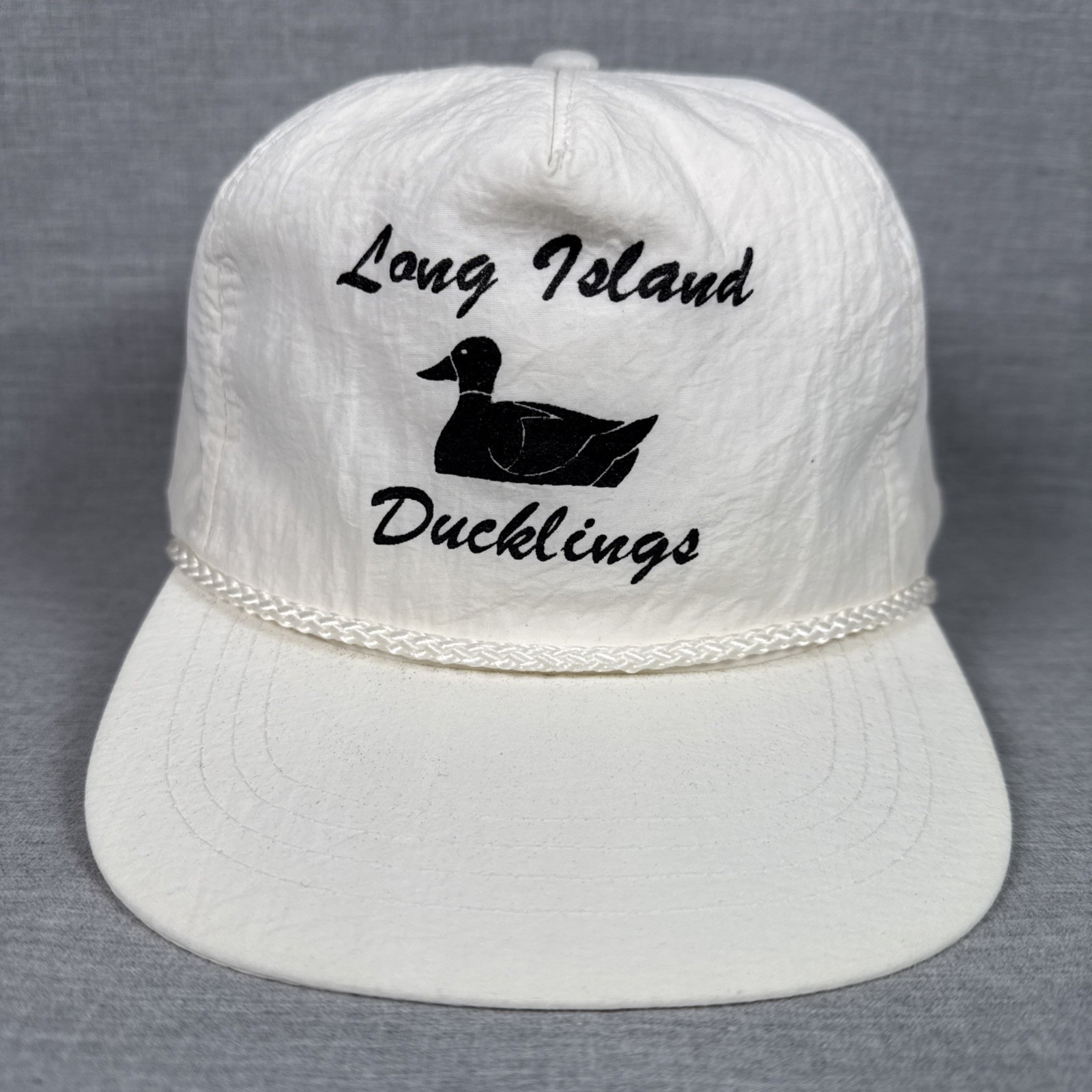 Long Island Ducklings Hat Cap Vintage White Snapback Trucker Yupoong Duck 80s